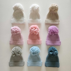 Ensemble <span class=keywords><strong>de</strong></span> vêtements en tricot pour nouveau-né comprenant un <span class=keywords><strong>bonnet</strong></span> uni, tenue parfaite pour l'annonce <span class=keywords><strong>de</strong></span> <span class=keywords><strong>naissance</strong></span>, chapeaux et bonnets pour bébé - Product Image 1