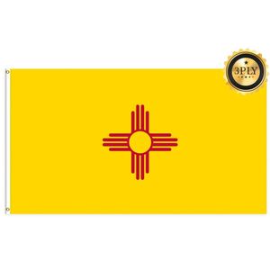 Drapeaux du Nouveau-Mexique en gros 3x5 pieds, polyester 68D/100D, personnalisation de toutes les nations, expédition rapide, fournisseur fiable, livraison rapide - Product Image 2