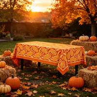 Nappe rectangulaire jetable en PEVA imperméable, motif maïs, anti-huile, écologique, pour Thanksgiving, vente en gros