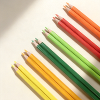 Ensemble de crayons de couleur néon en plastique certifié CE&EN71, non toxique, 6 couleurs, diamètre de mine de 0,26 mm, modèle pour étudiants et enfants