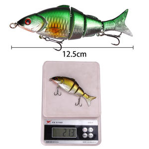 Señuelo de pesca Kfsf Five Joint Fish Lure de 12.5cm y 21g, cebo duro tipo Minnow para pesca de lubina en aguas medias con anzuelo triple. - Product Image 1