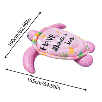 Chaise longue pliante gonflable adulte pour tortue de mer rose, radeau flottant à la dérive, cercle de natation ludique