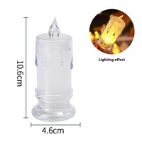 Petite bougie en cristal LED numérique transparente photophore en plastique sans fumée pour les propositions d'anniversaire romantiques Confessions matériel de cire
