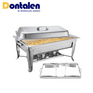 Proveedor de Artículos para Buffet, Juego de Calentadores de Comida para Buffet de Acero Inoxidable de 8 Cuartos, Plato para Calentar con Marco Plegable - Product Image 2