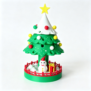Ornement de sapin de Noël rotatif imprimé en 3D, décoration de bureau en PLA avec bonhomme de neige, cadeau de Noël personnalisé - Product Image 1