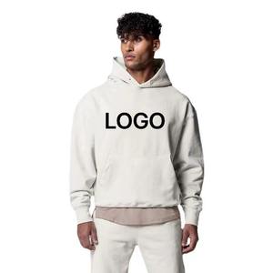 Wholesale Customization Cotton French Terry Oversize Button Hoodie Drop Shoulder Plain Blank Custom Men's Hoodies & Sweatshirts