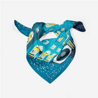 Foulards bandana féminins carrés personnalisés 53*53 100% mouchoirs de couleur unie en soie de cheveux en satin et écharpe de bord de tête
