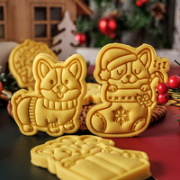 Emporte-pièce en forme d'animaux mignons, chien corgi, pour biscuits, fondant, moule 3D, emporte-pièce pour biscuits de Noël, tampon pour les fêtes, baby shower
