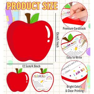 Manzanas en forma de correo feliz de profesor a estudiantes aula buen comportamiento tarjeta motivacional postal positiva para enviar a casa - Product Image 2