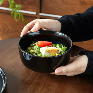 Service de table en céramique rétro européen, émaillé au four, assiettes et bols ronds en grès pour la maison, la cuisine et la salle à manger - Product Image 2