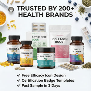 Индивидуальная этикетка для БАД, соответствующая стандартам GMP, водонепроницаемая наклейка медицинского класса для упаковки витаминов и таблеток - Product Image 4