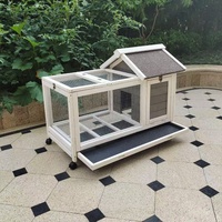 Jaula para Mascotas de Madera Maciza Ecológica para Exteriores, Casa para Pájaros Triangular Resistente, Gallinero, Jaula para Conejos, para Animales Pequeños