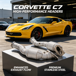 Collecteur d'échappement haute performance OEM pour Chevrolet <span class=keywords><strong>Corvette</strong></span> C7 6.2L 2014-2019, en acier inoxydable, avec tuyau de descente et bouclier thermique - Product Image 1