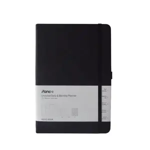 Dengan Saku Belakang/Pena Loop Custom A5 Sampul Keras Perencana Notebook Kualitas Tinggi Grosir Kulit Pu Buku Catatan 96,96 Lembar