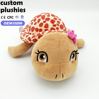 Peluche Tortue Personnalisée OEM avec Impression Numérique, Style Fille Mignonne, Animal en Peluche Tortue avec Nœud Rose, Fourniture Directe Usine
