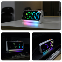 Đồng Hồ Báo Thức Kỹ Thuật Số, Đèn Dưới Cùng Với Bộ Sạc USB, Màn Hình LED Đổi Màu, Đồng Hồ Thông Minh