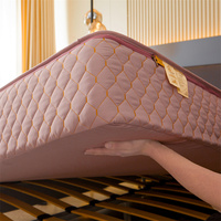 Housse de lit antibactérienne 100% polyester six faces, couleur unie, entièrement enveloppante, imperméable, avec fermeture éclair
