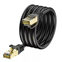 Kabel Jaringan Tembaga 4-Konduktor CAT 6A Kecepatan Tinggi Kepala Kristal Router Rumah Broadband Pemantauan Koneksi Dalam Ruangan Luar Ruangan