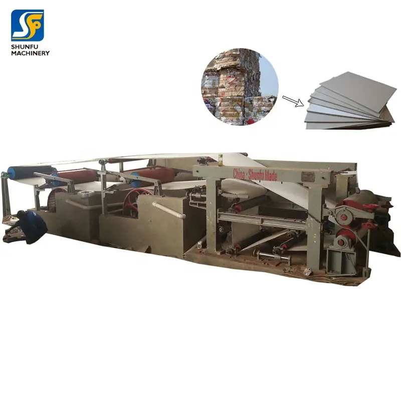Mesin pembuat pelat kertas karton karton abu-abu tebal bahan lumpur daur ulang Harga lini produksi