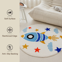 Tapis rectangulaire pour chambre d'enfant, motif dessin animé abstrait mignon, tapis de chevet épais, fabriqué à la machine, écologique, pour la prière