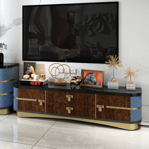 Meuble <span class=keywords><strong>TV</strong></span> italien <span class=keywords><strong>en</strong></span> acier inoxydable, ensemble de meubles de salon, supports <span class=keywords><strong>TV</strong></span>, table <span class=keywords><strong>en</strong></span> bois et marbre, meuble <span class=keywords><strong>TV</strong></span> moderne - Product Image 3