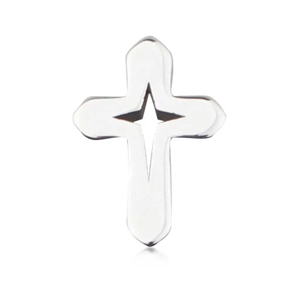 POYA Custom Tungsten Carbide Cross Pendant 22mm Polished Small Charm Gift for Men Women