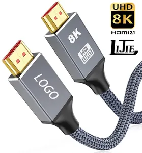 高质量OEM 8K HDMI电缆高速48Gbps PVC/尼龙编织HDMI线支持4K 60Hz 3D HDR 2160p以太网弧