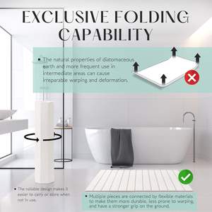 6 colores estándar de alta calidad de grado alimenticio diatomita plegable bastante absorbente alfombra de baño de piedra para perros y baño - Product Image 3