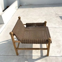 Meilleur prix, chaise d'appoint en teck et rotin tressé de haute qualité, design moderne pour l'extérieur