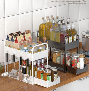 Étagères de <span class=keywords><strong>rangement</strong></span> multifonctionnelles pour la salle de bain et la cuisine sous l'évier Organisateur de meuble Panier coulissant en métal à 2 niveaux - Product Image 3