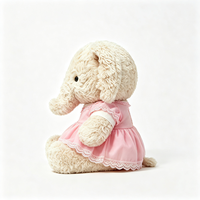 Jolie jupe en peluche éléphant bouclée esthétique avec volants en dentelle, douce et moelleuse, jouet en peluche éléphant mignon et adorable