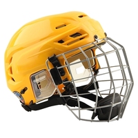 Casque de hockey sur glace professionnel avec logo personnalisé, grille de protection en acier, équipement de protection ajustable pour adultes et jeunes, blanc