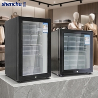 Vitrina Refrigerada Vertical para Bebidas, Sin Escarcha, Puerta Única, Pantalla Táctil, Enfriamiento por Ventilador, 3 Estantes, 148L, Comercial