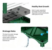 Jardinière rectangulaire en plastique PP imitation rotin, durable, écologique, légère, avec roulettes et drainage