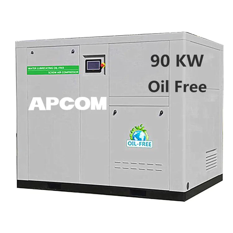 APCOM Low Noise Aircompressor 500 CFM 120 HP 90 KWオイルフリーエアーコンプレッサー10bar 500CFM 120HP 90KWオイルフリーエアーコンプレッサー