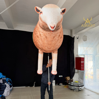 Marionnette gonflable portative en forme de mouton Jumbuck pour fête à thème ferme, défilé ou spectacle