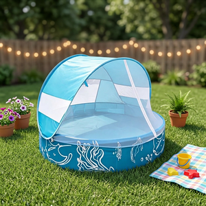 <span class=keywords><strong>Piscine</strong></span> gonflable de jardin avec auvent pare-soleil, <span class=keywords><strong>piscine</strong></span> gonflable hors sol portable <span class=keywords><strong>pour</strong></span> utilisation en extérieur - Product Image 2