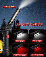 E-SMARTER Lampes de poche de barbecue rechargeables anti-transpiration et antidérapantes, lumière de travail LED portable réglable