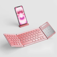 Keyboard Lipat Ultra Tipis Nirkabel untuk Tablet PC Ponsel Pintar Touchpad Tipis Portabel Mini Keyboard Lipat Bahasa Kustom