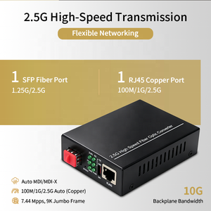 Convertitore di Media Ethernet 2.5G SH <span class=keywords><strong>LINK</strong></span> SH-511-SFP-P con SFP Cage DC5-12V Plug & Play per Bridge Wireless e Internet Rurale - Product Image 2