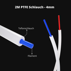 เครื่องพิมพ์3D อัด OD4mm ID3mm ท่อ PTFE ขนาด2x4มม. ที่อุณหภูมิสูง - Product Image 4