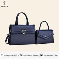 Ensemble de sacs à main 2-en-1 pour femmes, personnalisable avec logo, fermoir à chaîne, en cuir PU, sac à bandoulière de luxe, sac fourre-tout, sac à main femme