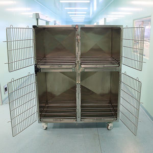 Gabbia Veterinaria di Lusso Moderna CH/Gabbie per Allevamento Gatti, Box Alto Semplice in Acciaio Inox 304 Pieghevole con Vassoio in Plastica - Product Image 6