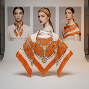 Sciarpa Personalizzata in Poliestere Premium OEM ODM 90x90 70x70, <span class=keywords><strong>Bandana</strong></span> da Donna con Stampa Serigrafica, Foulard Stampato - Product Image 3