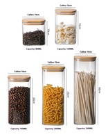 Ensemble de bocaux de conservation en verre borosilicate de haute qualité, design carré moderne, couvercle hermétique, écologique, 800-1000 ml, récipient alimentaire