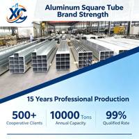 Tube carré en aluminium 6063 T5 extrudé avec précision pour cadre dissimulé de mur-rideau en verre