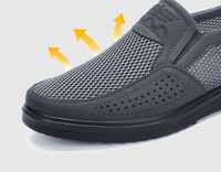 Chaussures décontractées à enfiler pour hommes, grises, en maille respirante, légères, antidérapantes, confortables, à semelle souple, pour la marche, vente en gros, personnalisables