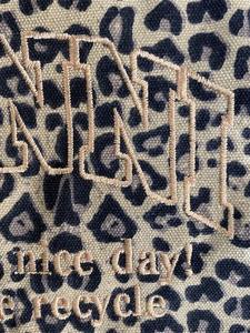 Bolsa de Lona Bordada con Estampado de Leopardo para Hombre y Mujer, Bolsa de Compras Casual, Bolsa Tote - Product Image 5