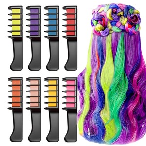 Bâtonnets de coloration capillaire jetables en poudre, 6, 8, 10, 12 couleurs, boîte de craie colorée pour la <span class=keywords><strong>coiffure</strong></span> et le maquillage de scène - Product Image 2