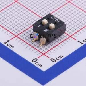 DM-02-V DIP Switch SMD-4P,6x6.2mm Switch ( Number of Switch Sections: 2 )( Lead Spacing: 2.54mm ) - Product Image 1